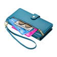 Θήκη με πτερύγιο για Samsung Galaxy S25, Wallet Zipper Pocket, μπλε