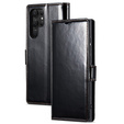 Θήκη με πτερύγιο για Samsung Galaxy S23 Ultra, ERBORD Waxy Wallet, μαύρη