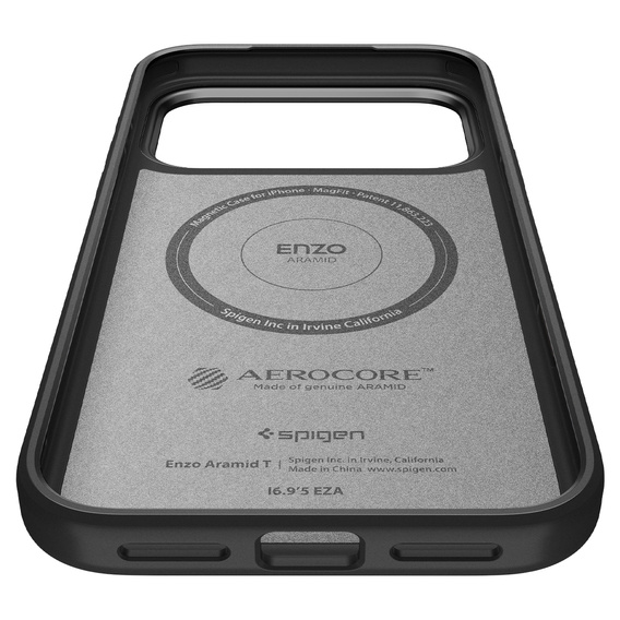 Θήκη Spigen Enzo Aramid MagSafe για iPhone 17 Pro, μαύρο ανθρακί