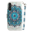 Θήκη με πτερύγιο για Samsung Galaxy A54 5G, Wallet mandala, λευκή