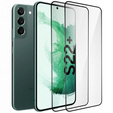 2x Μετριασμένο γυαλί για Samsung Galaxy S22+ Plus, ERBORD 3D πλήρης οθόνη
