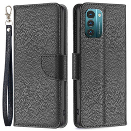 Θήκη με πτερύγιο για Nokia G11 / G21, Litchi Wallet Case, μαύρη