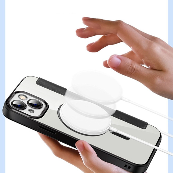 Θήκη με πτερύγιο για iPhone 13, RFID Wallet MagSafe CamShield, μαύρη