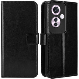 Θήκη με πτερύγιο για Oppo Reno 11F 5G, Crazy Horse Wallet, μαύρη