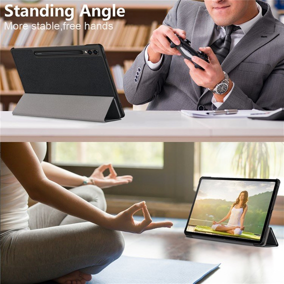 Θήκη για Samsung Galaxy Tab S9 Plus, Smartcase με χώρο για γραφίδα, μαύρη