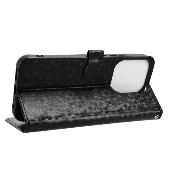 θήκη πτερύγιο για Xiaomi Redmi 15C 4G/LTE, Wallet Rhombus, μαύρη