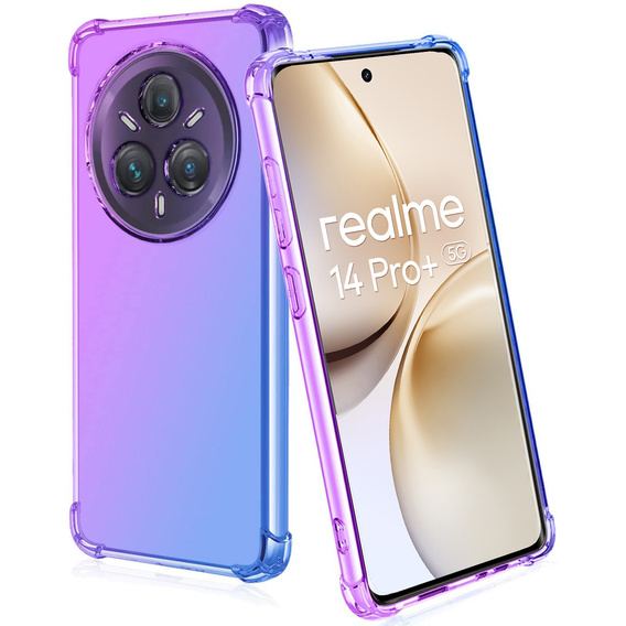 θήκη για το Realme 14 Pro+ 5G, Gradient Dropproof, Μωβ / μπλε