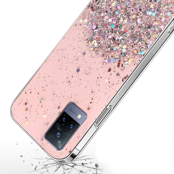 Θήκη για Vivo V21 5G, Glittery, ροζ