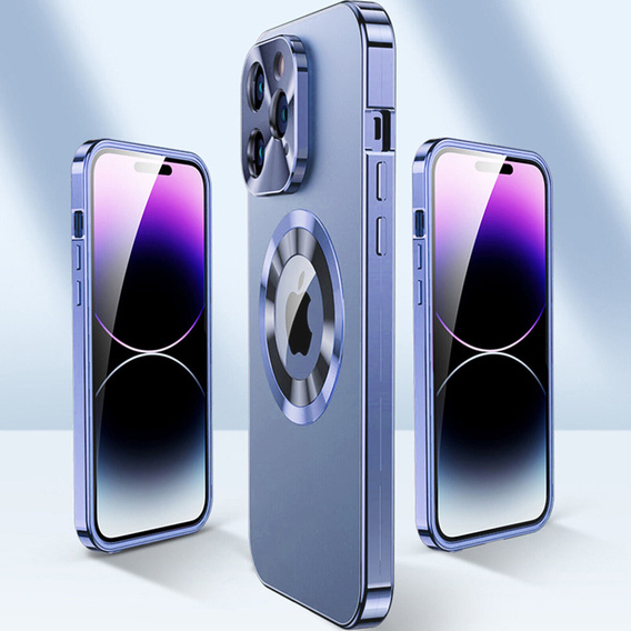 Θήκη για iPhone 13 Pro Max, Dual Glass, για Magsafe, μπλε