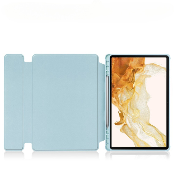 Θήκη πληκτρολογίου για Samsung Galaxy Tab S9+, Rotary 360° Leather, γαλάζια