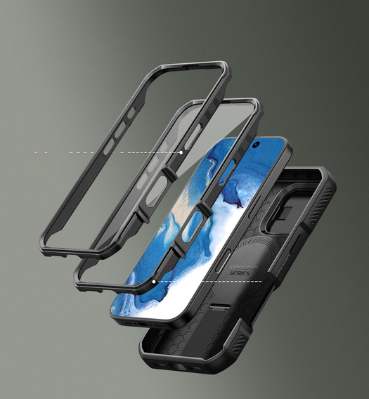 Θωρακισμένη θήκη για iPhone 16 Pro Max, Dexnor CamProtect MagSafe, μαύρη (Δύο πλαίσια)