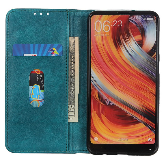 Θήκη για Xiaomi Redmi Note 13 Pro+, Wallet Litchi Leather, πράσινη