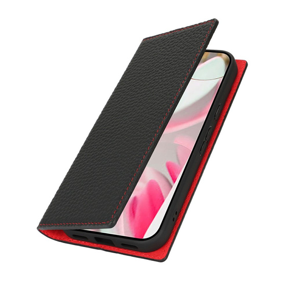 Θήκη με πτερύγιο για Google Pixel 10 / 10 Pro, δέρμα Litchi Grain, μαύρο