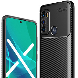 Θήκη για Motorola Moto G60, Carbon Gel, μαύρη