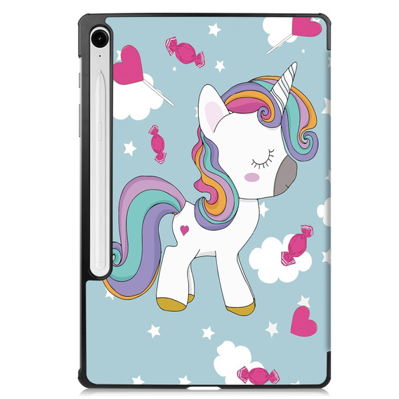 Θήκη για Samsung Galaxy Tab S10 Lite / S10 FE / S9 FE, με πτερύγιο, unicorn