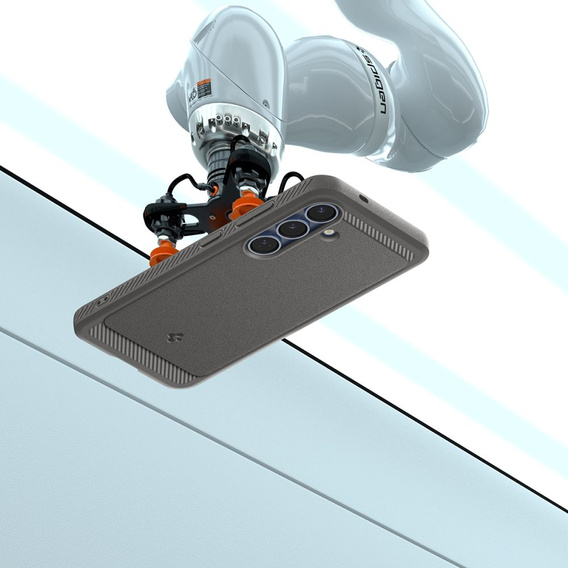 θήκη Spigen για Samsung Galaxy S25, Rugged Armor MagSafe, γκρι + μετριασμένο γυαλί 9H