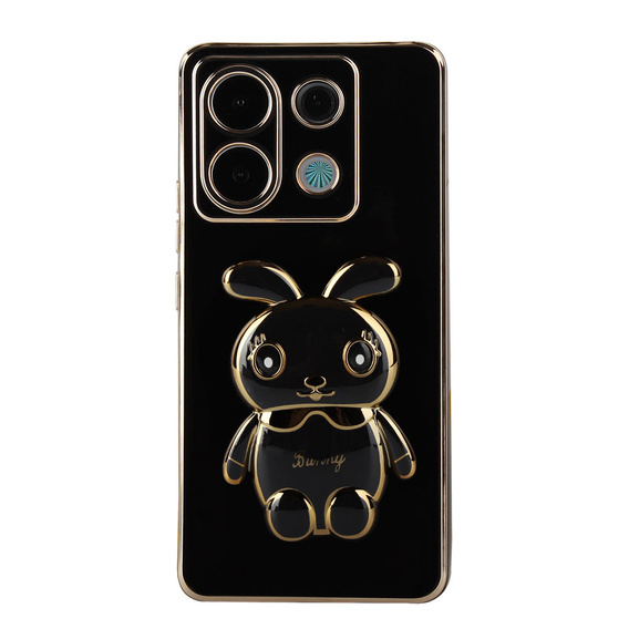 Θήκη για Xiaomi Redmi Note 13 Pro 5G, Rabbit, μαύρη + μετριασμένο γυαλί 9H