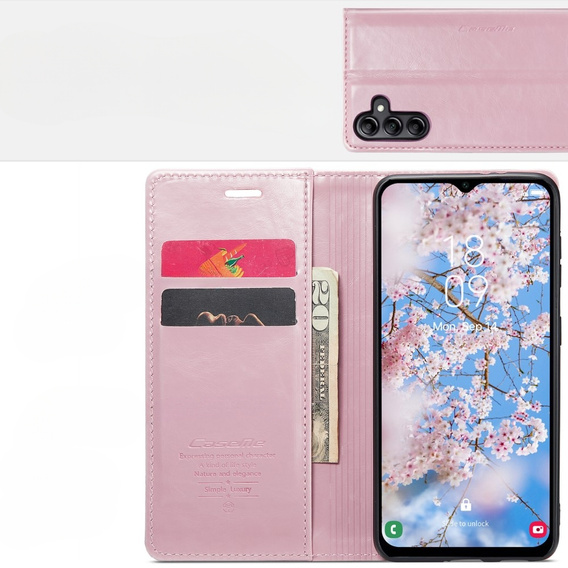 θήκη CASEME για Samsung Galaxy A14 5G, Waxy Textured, ροζ