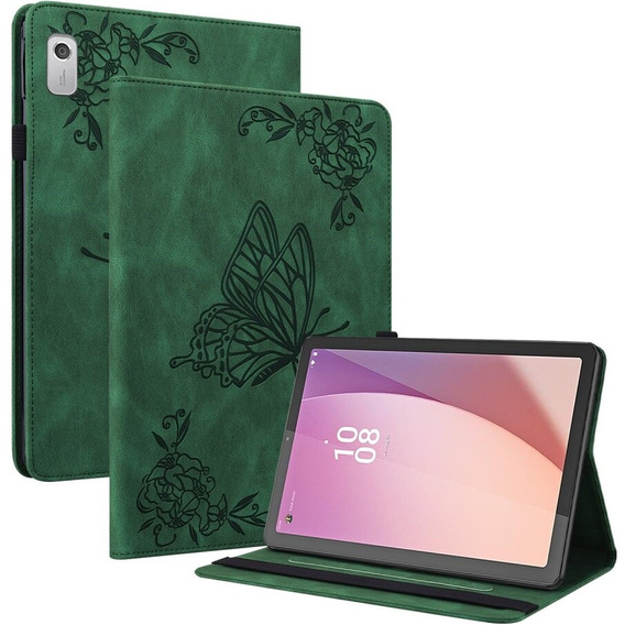 θήκη για το Lenovo Tab M9, Butterfly, πράσινη
