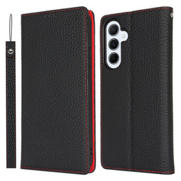 Θήκη με πτερύγιο για Samsung Galaxy S24 FE, Litchi Skin Grain, μαύρη