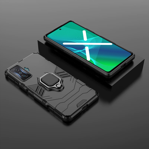 Θήκη για Xiaomi POCO F4 GT, Kickstand Ring, μαύρη