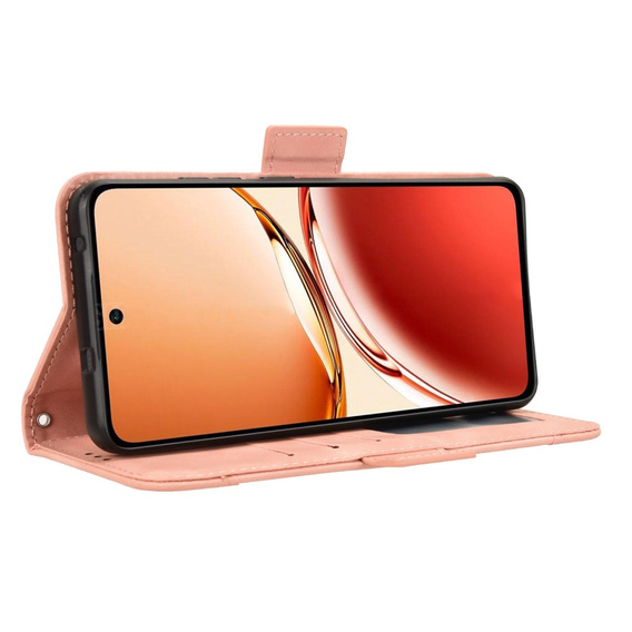 Θήκη με πτερύγιο για Oppo Reno 12FS / 12F, Card Slot, ροζ
