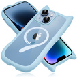 Θήκη για iPhone 13 / iPhone 14, για MagSafe, Cute Cat, μπλε + Γυαλί οθόνης