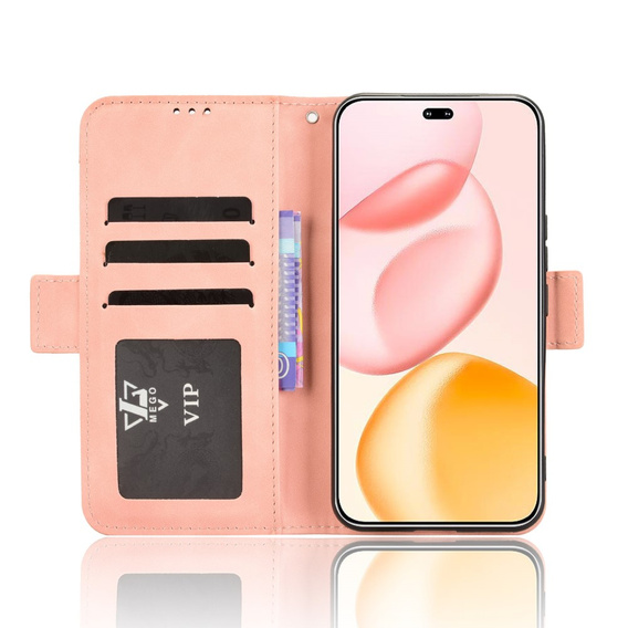 Θήκη με πτερύγιο για Honor 400 Pro 5G, Card Slot, ροζ