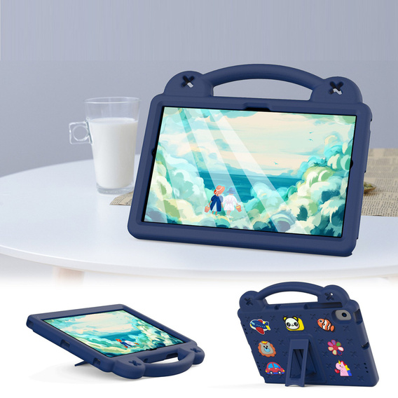 Παιδική θήκη για Samsung Tab A8 X200 / X205, Cute Patterns, με βάση, σκούρο μπλε