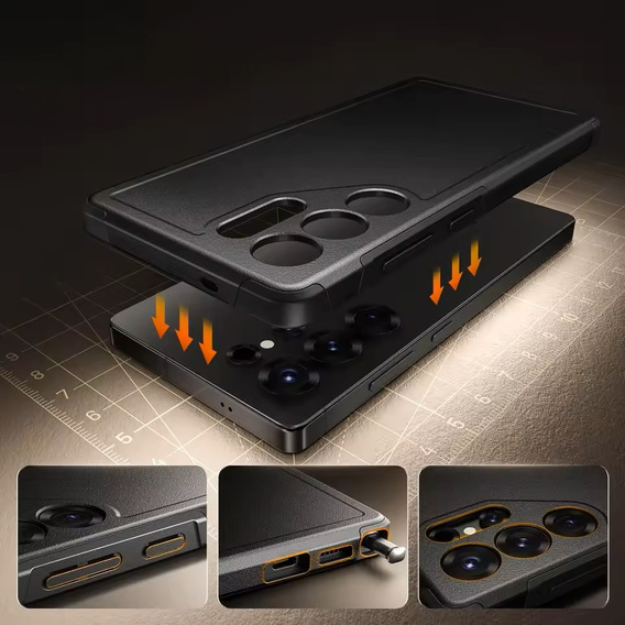 Θήκη για Samsung Galaxy S25 Ultra, Tongate MECH Series Clip, μαύρη