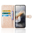 θήκη πτερύγιο για Motorola Moto G56 5G, Wallet Rhombus, χρυσή