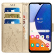Θήκη με πτερύγιο για Samsung Galaxy S23 FE, Butterfly, χρυσή