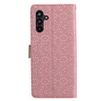 θήκη πτερύγιο για Samsung Galaxy A54 5G, Wallet Pocket Zipper Lace, ροζ