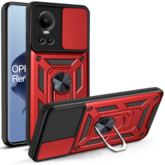 Θήκη για Oppo Reno 10 / 10 Pro, CamShield Slide, κόκκινο