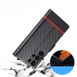 Θήκη με πτερύγιο για Samsung Galaxy S23 Ultra, Carbon LC.IMEEKE, μαύρη