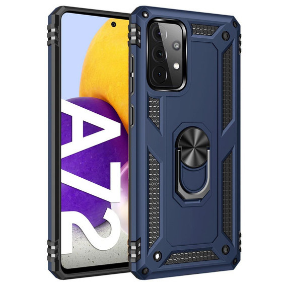 θωρακισμένη θήκη για Samsung Galaxy A72 5G, Nox Case Ring, μπλε