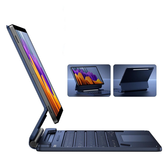 Θήκη πληκτρολογίου για Samsung Galaxy Tab S10 Lite / S10 FE / S9 FE / S9, Dexnor Magnetic Keyboard Touchpad, μπλε