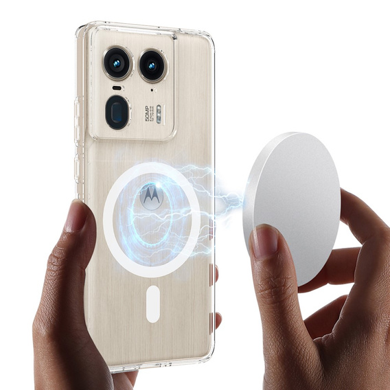 Θήκη για Motorola Edge 50 Ultra, Fusion Hybrid, για MagSafe, διαφανής