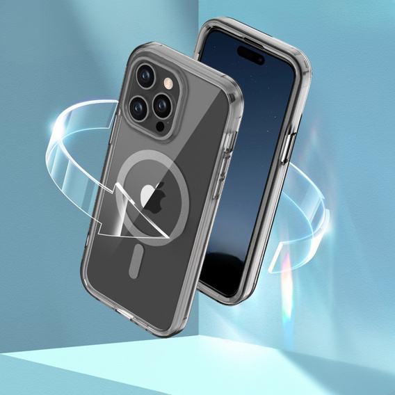 Θήκη για iPhone 16 Pro Max, Shockproof Hybrid, με μεμβράνη οθόνης, για MagSafe, γκρι