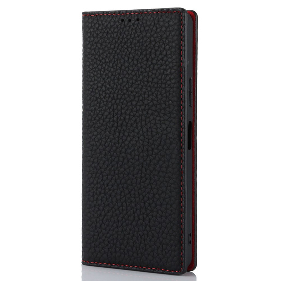 Θήκη με πτερύγιο για Sony Xperia 10 V, Litchi Skin Grain, μαύρη