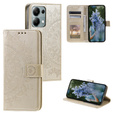 Θήκη με πτερύγιο για Xiaomi Redmi Note 13 Pro 4G / Xiaomi Redmi Note 14S / Xiaomi Poco M6 Pro 4G, Mandala, χρυσή