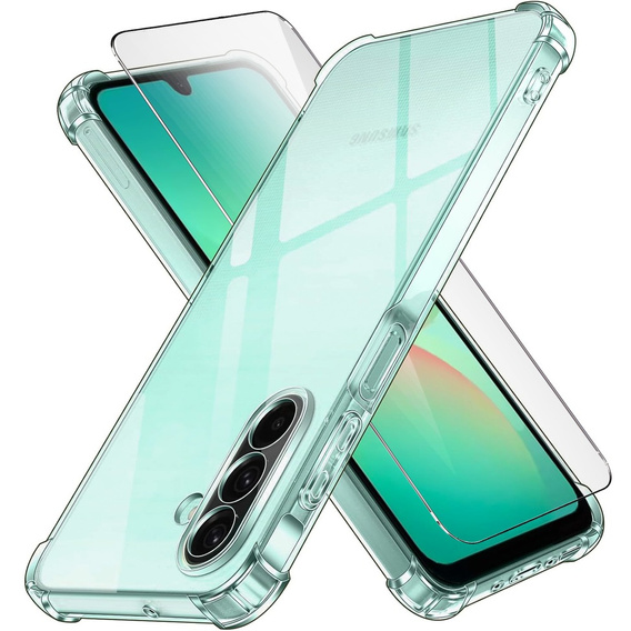 Θήκη για Samsung Galaxy A26, Erbord Dropproof, διαφανής + γυαλί