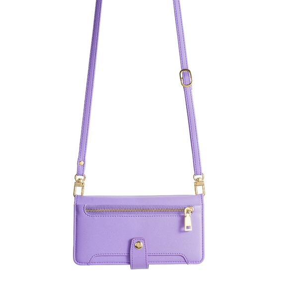 Θήκη με πτερύγιο για Oppo A78 4G, Wallet Zipper Pocket, μωβ