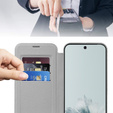 Θήκη με πτερύγιο για Google Pixel 9A, RFID Wallet MagSafe CamShield, ασημένια