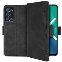 Θήκη με πτερύγιο για Oppo Reno6 Pro 5G, Card Slot, μαύρη