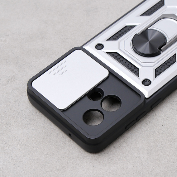 Θήκη για Motorola Moto G84 5G, CamShield Slide, ασημένιο