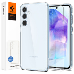 θήκη Spigen για Samsung Galaxy A55 5G, Ultra Hybrid, διαφανής + μετριασμένο γυαλί 9H