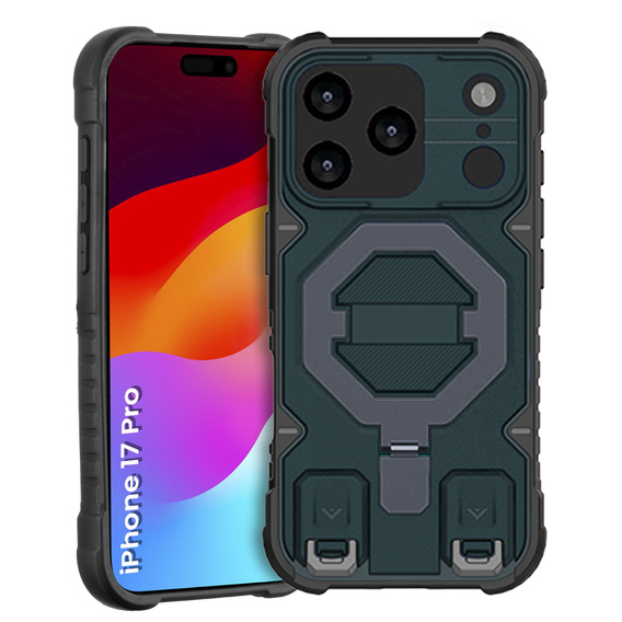 Θήκη για iPhone 17 Pro, για MagSafe, θωρακισμένη με βάση, μπλε