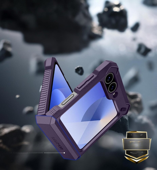 Θωρακισμένη θήκη για Samsung Galaxy Z Flip7 FE / Z Flip6, Dexnor Clip Holder, μωβ