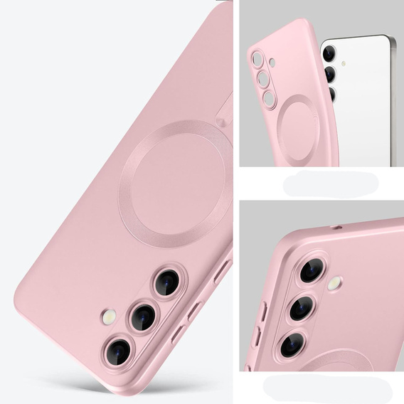 Θήκη για Samsung Galaxy A56, ColorMag, για MagSafe, ροζ + γυαλί 9H, μετριασμένο